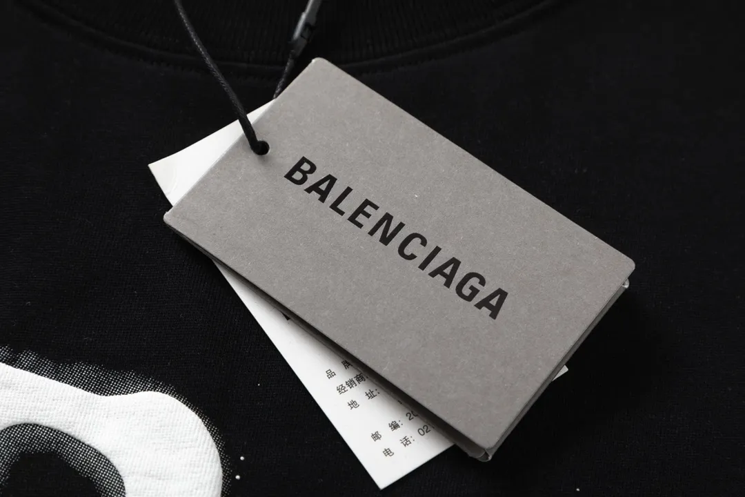 BALENCIAGA 24SSNew Arrival LOGO T ：Black/White Sizes：XS S M L 260 Os Same Style 【Xb 5401】